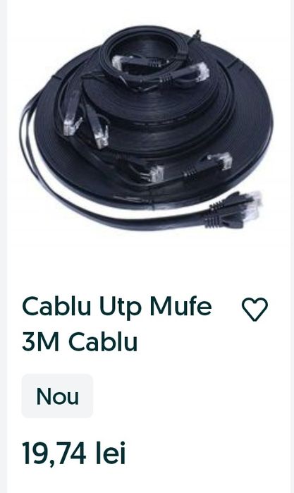 Cablu Utp Mufat Cablu UTP Gigabit Cablu Utp Sertizat Cablu Net 1000Mbp