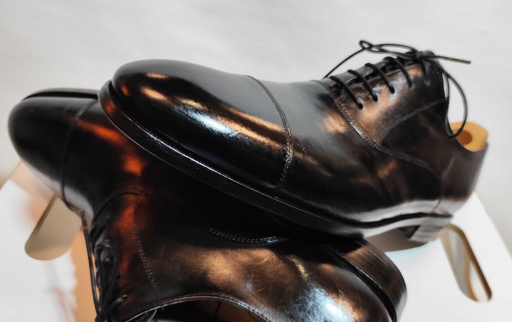 Pantofi oxford 44 44.5 de lux Scarosso lucrati manual piele naturala