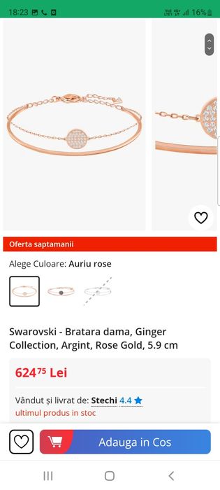 Bratara swarovski Ginger originală,  nouă cu factură!