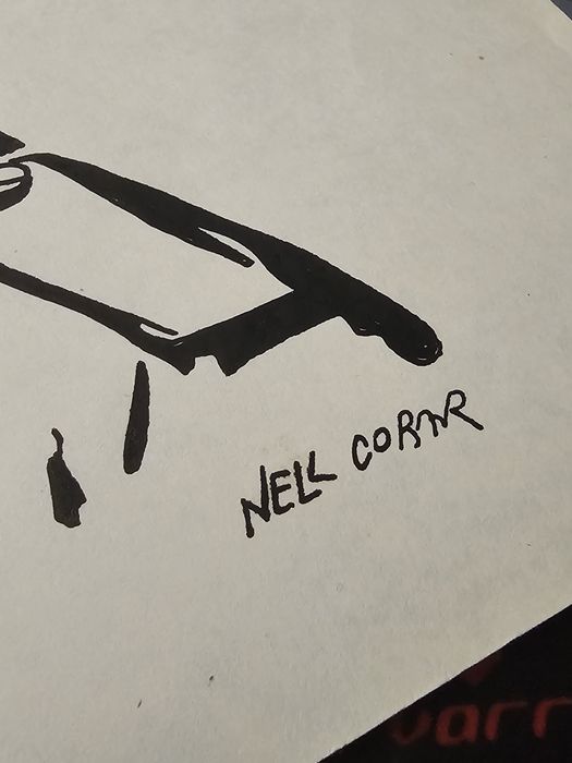 Schita grafica caricatura Nell Cobar-Ion Antonescu