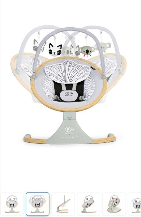 Електрическа люлка/шезлонг KinderKraft LUMI, Дървен