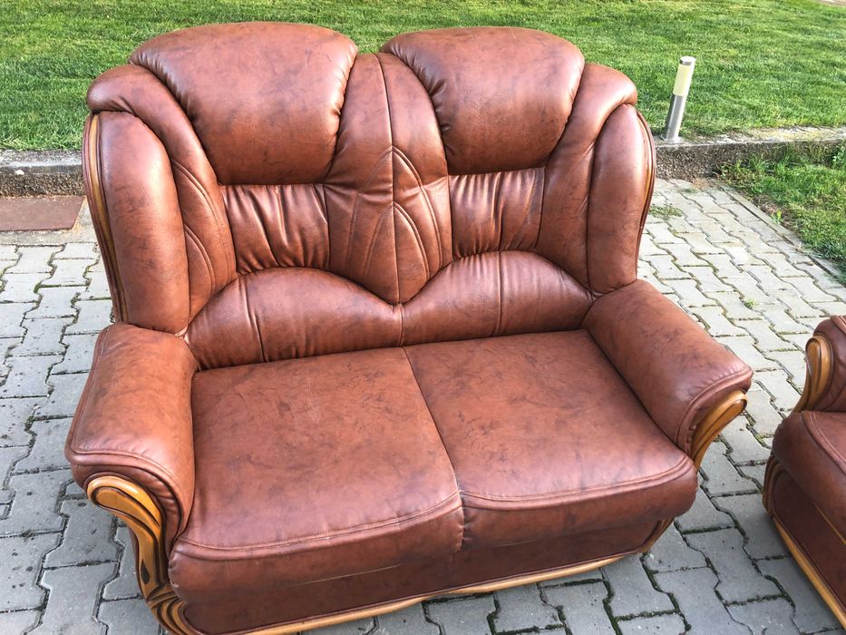 Canapele set 3, 2, 1, extebnsibil, piele ecologica