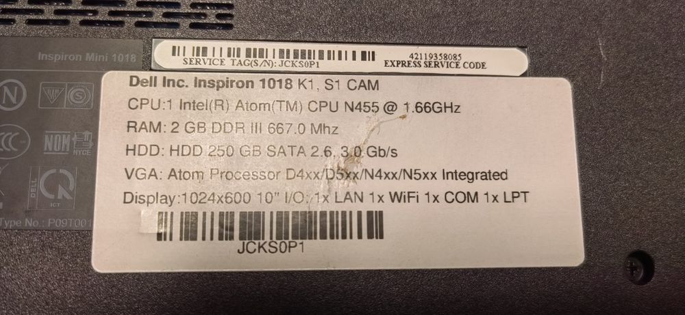 Нотбук Dell Inspiron 1018