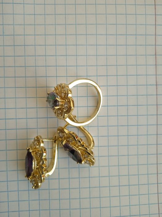 Бижутерный набор ( Серьги, кольцо).