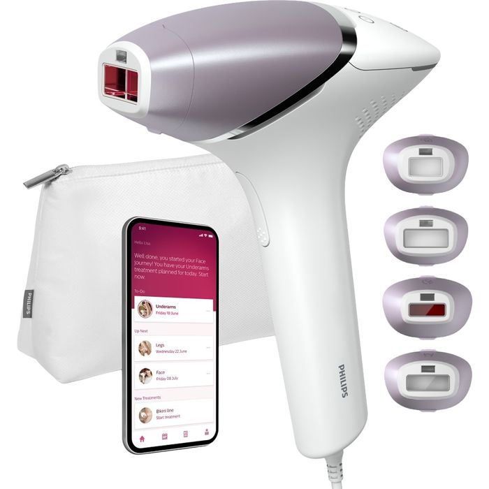 EPLBRI947 Epilator IPL PHILIPS Lumea Prestige BRI947/00, 250.000 de pulsatii, 4 accesorii, senzor SmartSkin, argintiu