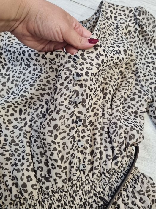 Rochie midi Reyon - vaporoasa animal print