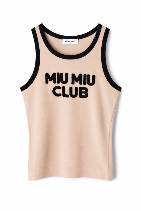 Miu Miu Club плетен топ | Черен, бял и бежов | Еластична материя