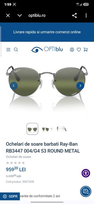 Ray-ban 50d21 unisex