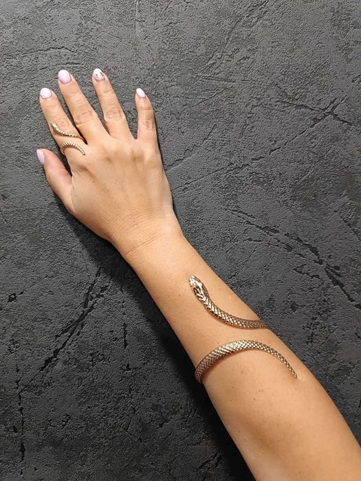 Сет гривна и пръстен "Змии"