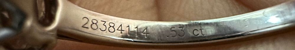 Оригинален пръстен Tiffany & Co. – платина (Pt950) с диамант 0.53 ct