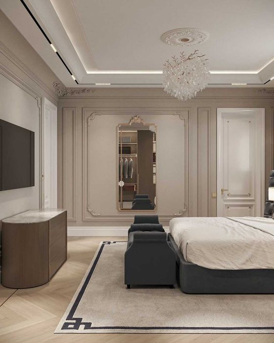 Спальня и гардероб на заказ • неоклассика • премиум