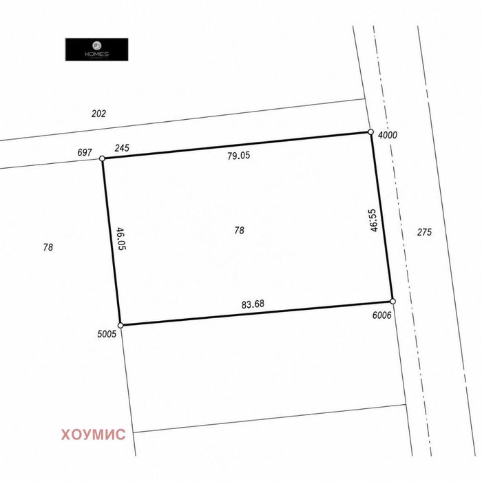 Парцел 3750 кв.м за продажба в Каменар | Лице към път