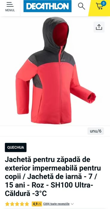 Geacă de schi pentru copii,  Decathlon/Quechua , 149-159 cm ,12-13 ani