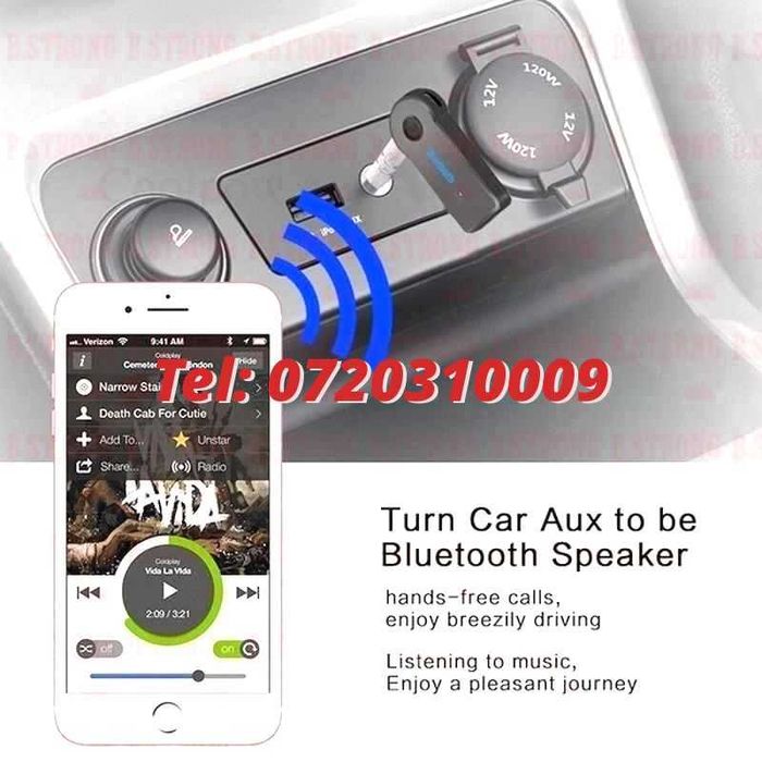 Receptor Audio Bluetooth Auxiliar 35mm Jack Hands Free