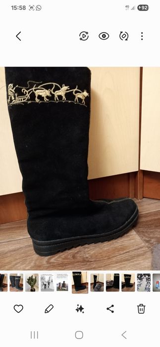 Сапоги  зимние, замша