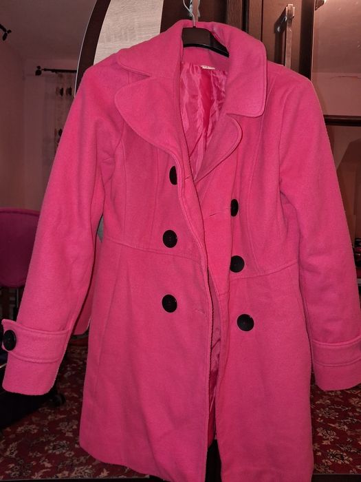 Palton dama roz fucsia