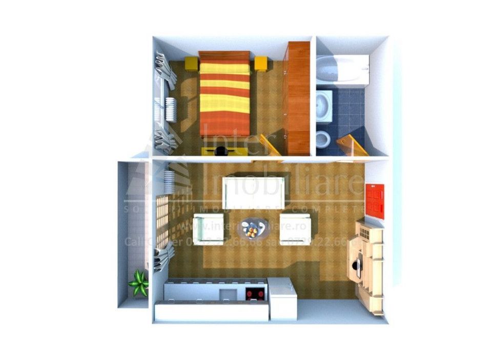 Apartament 2 camere Visani, 43 metri, etaj 1 Cod:158180