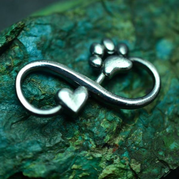 Сребърен медальон 925 „Безкрайност със сърце и лапичка“