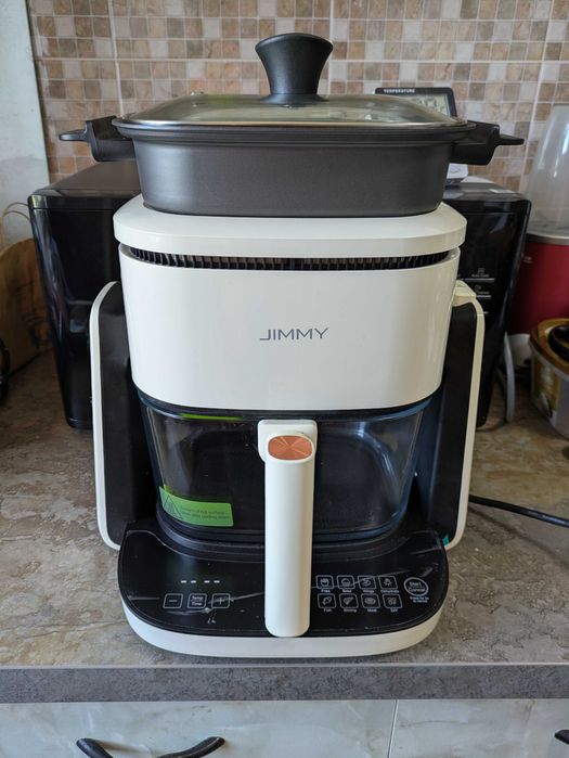 Friteuza 2in1 Jimmy Air Fry AF3 1100W cu bol de sticla si plita