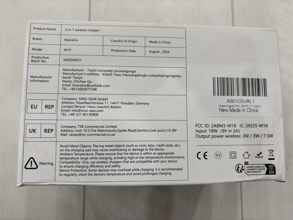 Încărcător wireless, stație de încărcare magnetică 3 în 1 pentru Apple