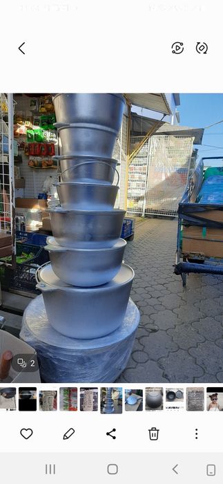 Vând Ceaune noi de aluminiu alimentar cu capace de 6l  8l  10l  16l  25l  40l