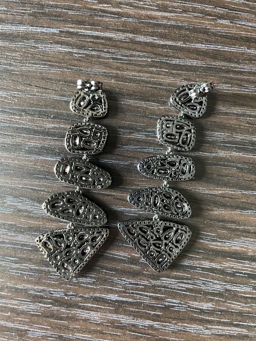 Серебряные серьги с розовыми фианитами