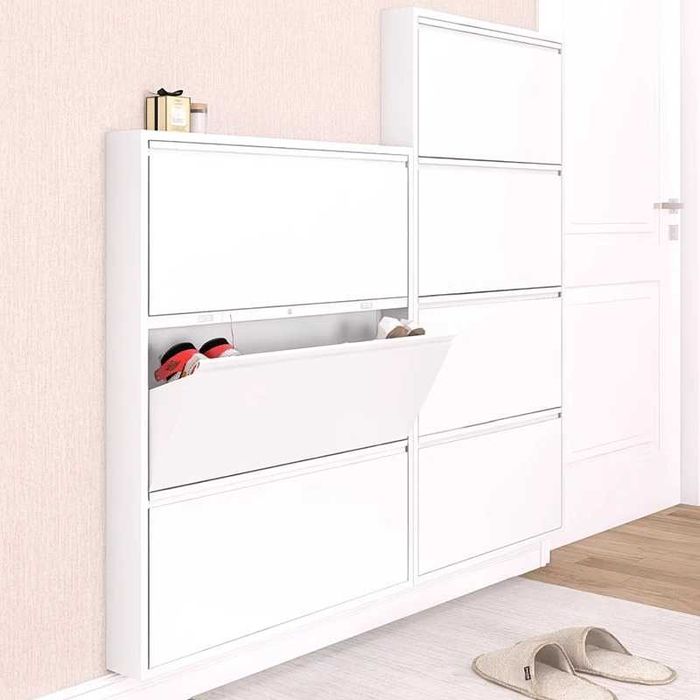 Тонкий обувной шкаф

За дверь — идеально

Всего 15 см

Прочная сталь