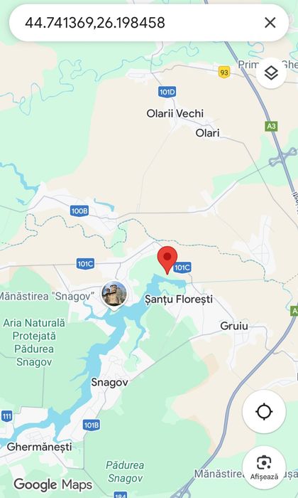 Proprietar teren Santu Floresti ,Gruiu 400 mp,situat la 80 m de lac