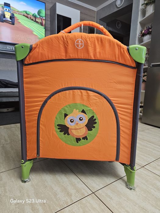 Patut cu 2 nivele Juju Sleepy Baby, Verde/Portocaliu