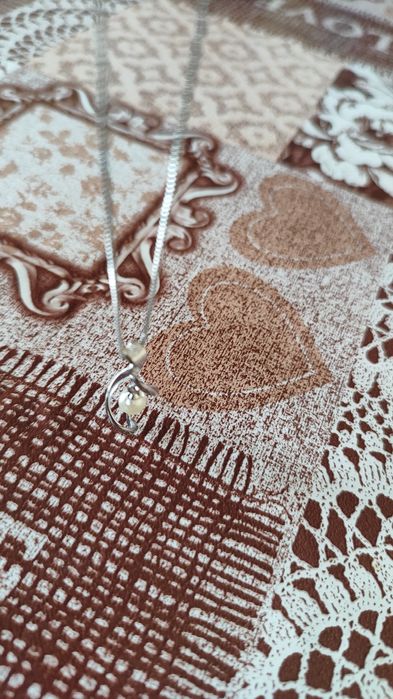 Сребърен комплект обеци и колие с висулка, прозрачни камъчета - 3 вида