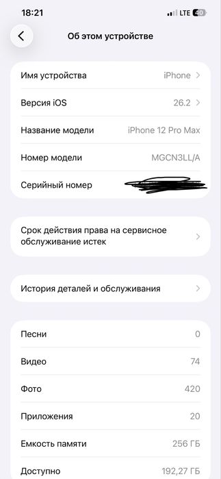 Ayfon 12 pro max 256 gb