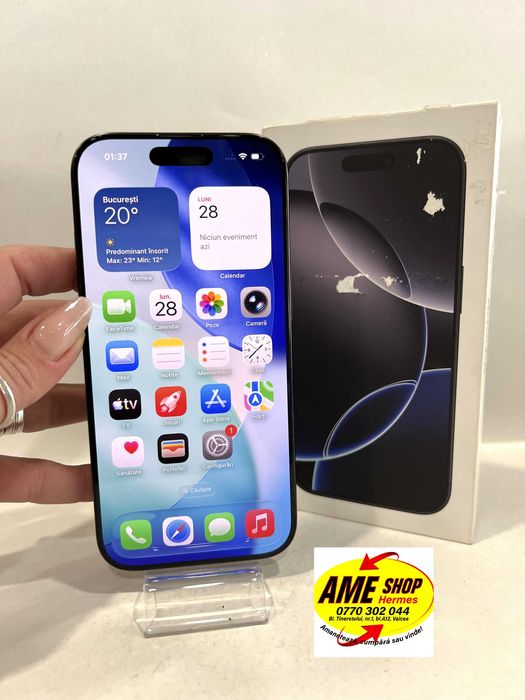 iPhone 16 Pro, 128GB, garantie,  Black Titanium!