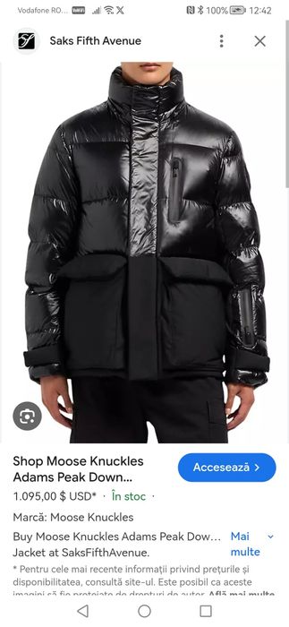 Jacheta Moose Knuckles XXl originala