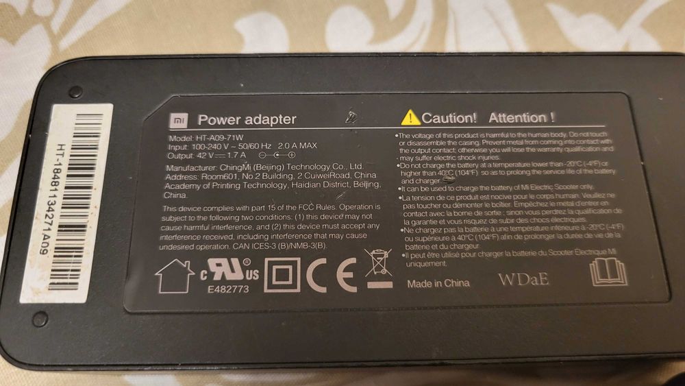 Incarcator Mi Xiaomi 42V-1.7A pentru Xiaomi Mi Scooter