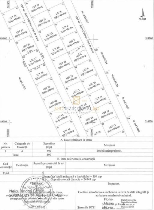 Teren intravilan 399 mp, zona excelenta in Comuna Bercenni, Ilfov