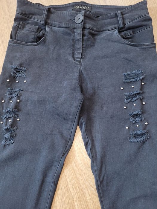 Черни дънки Lucy с перли