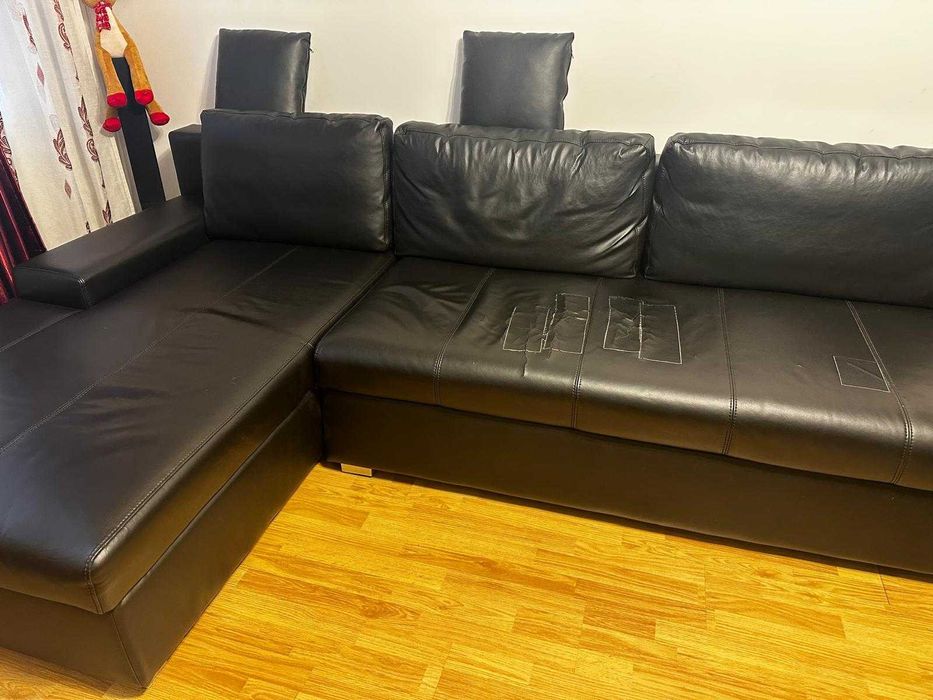 canapea sufragerie - coltar piele