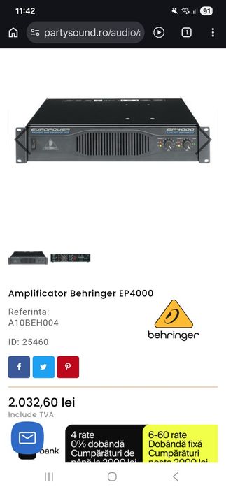 Behringer ep4000 cx 2310 case rack 3U.
