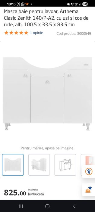 Set masca baie cu lavoar si baterie