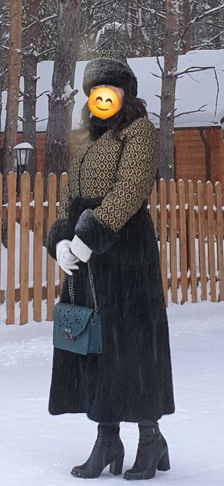 Норковая шуба с шапкой