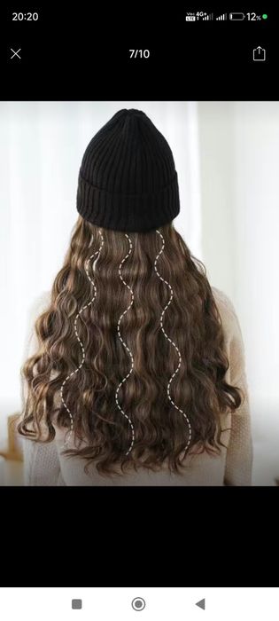 Шапка с волосами