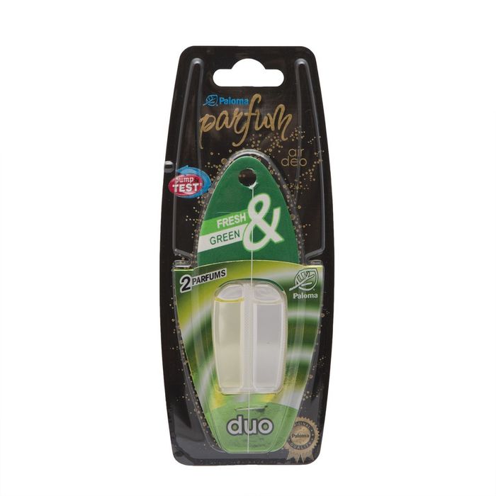 Odorizant auto bradut Paloma parfum duo fresh/green, 10 buc.