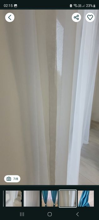 Perdele, inele metalice, draperie alba sau albastra