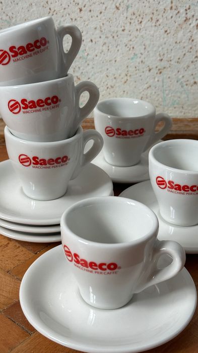 Set 6 cești Saeco cu farfurie