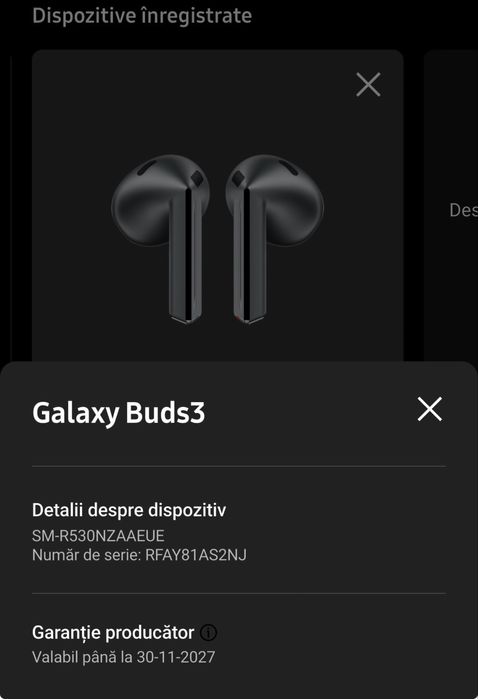 Casti wireless Samsung Buds 3, noi, garantie 2 ani