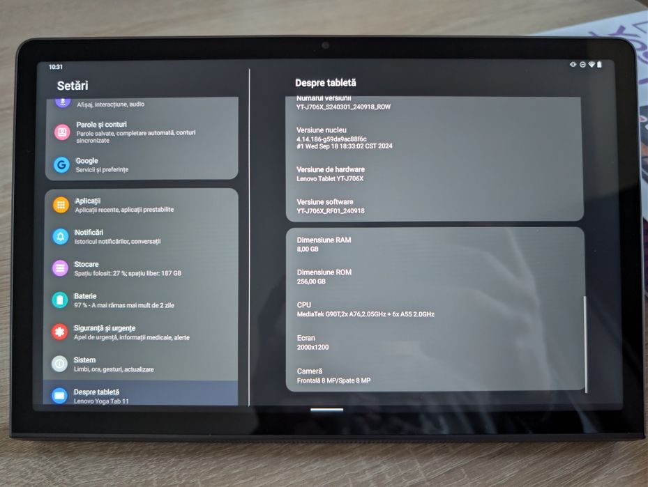 Vând tabletă Lenovo Yoga Tab 11