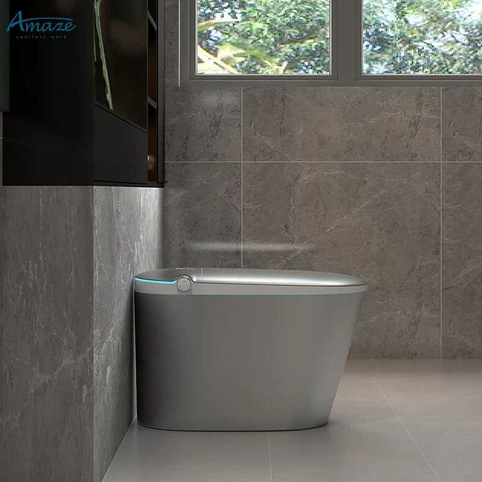 Мултифункционална сива смарт тоалетна L9 с биде подгрев сушене масаж