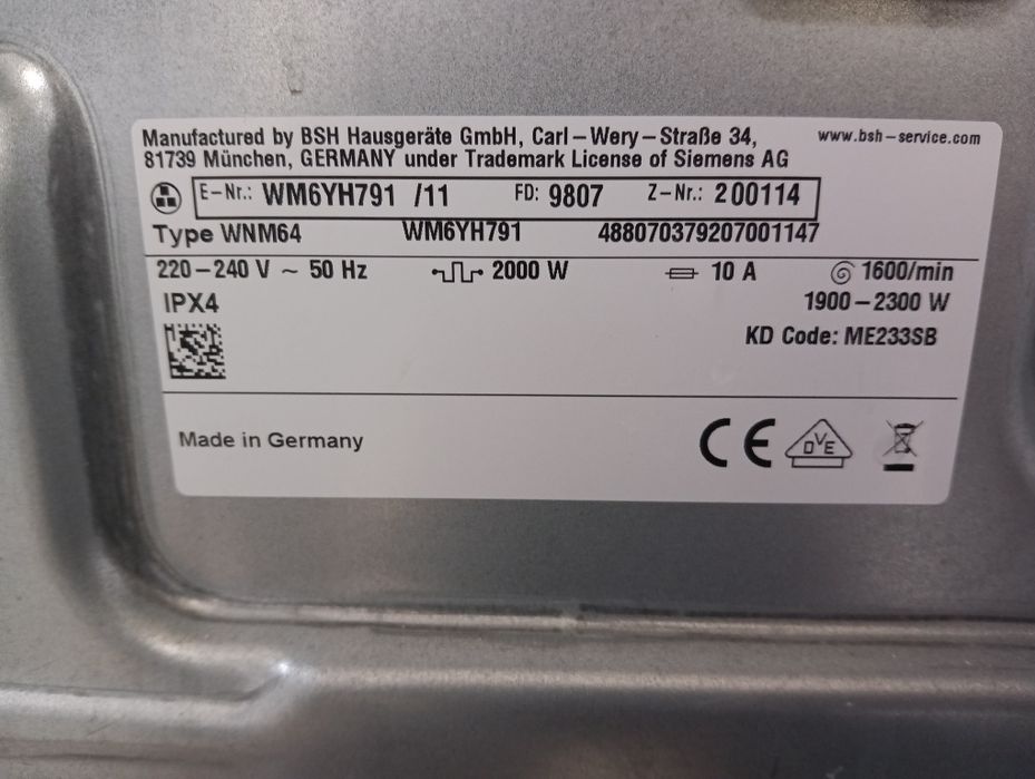 Пералня  Siemens IQ800 WI-FI A+++8кг 2години гаранция Made in Germany