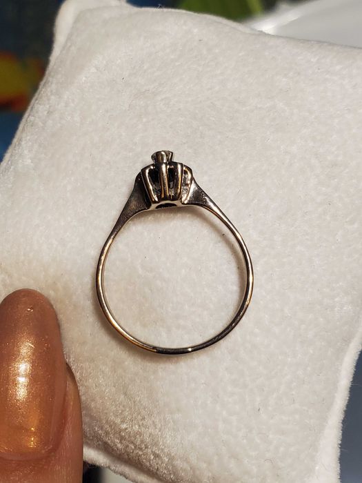 0.10 ct диамант и Паладий винтидж art deco пръстен