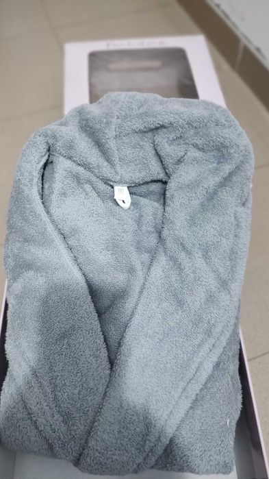 Халат Belotex , графитено сив , 100% памук